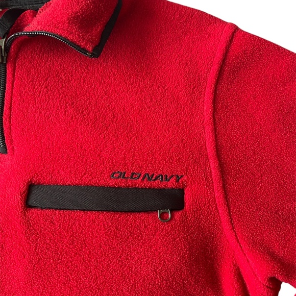 Vintage Sweatshirt Size Small Red Quarter Zip Collared Adjustable Drawstrings - Picture 7 of 9